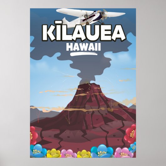 キーラウエア ハワイ 火山 トラベルポスター ポスター (正面)