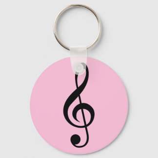 キーリングミュージッククレフ、 音符記号ピンク キーホルダー