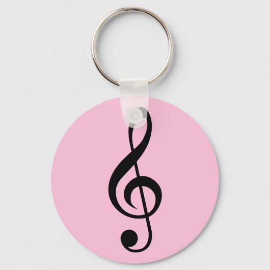 キーリングミュージッククレフ、 音符記号ピンク キーホルダー (正面)