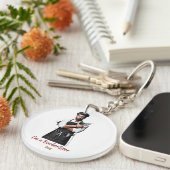 キーリング理容師テーマ キーホルダー (正面右)