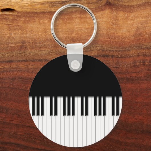 キーリング – ピアノキーボード鍵白黒 (正面)