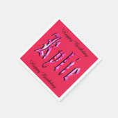 キーリー,名前,ロゴ,ピンク紙誕生日ナプキンス スタンダードカクテルナプキン (角)