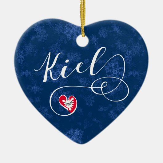 キールのハート、クリスマスツリーのオーナメント、ドイツ セラミックオーナメント (正面)