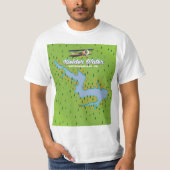 キールダー貯水湖 ノーサンバーランド イギリス 地図 Tシャツ (正面)