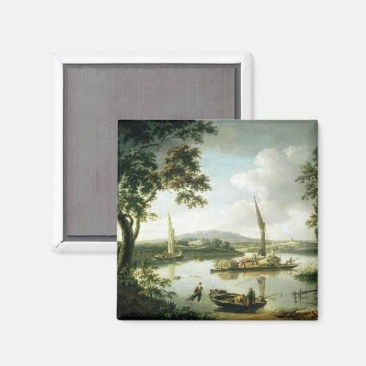 キーンエッジフェリーからのテムズ川の眺め マグネット (正面/裏面)