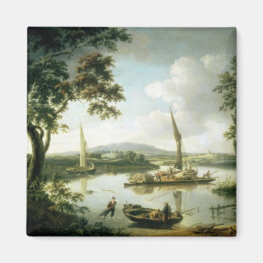 キーンエッジフェリーからのテムズ川の眺め マグネット (正面)