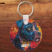 キーンカラフルコルソドッグポートレート キーホルダー (裏面)