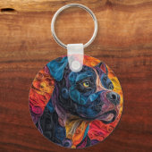 キーンカラフルコルソドッグポートレート キーホルダー (正面)