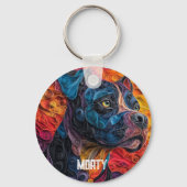 キーンカラフルコルソドッグポートレート キーホルダー (裏面)