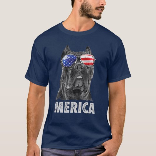 キーン・コルソ7月4日メリカメンズアメリカ国旗Su Tシャツ (正面)