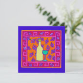 キー パターン & グレープ & ワイン パーティー 招待状 (スタンド正面)