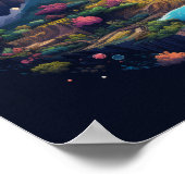 キ素晴らしの惑星芸術的地球イラストレーション ポスター (角)