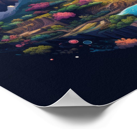 キ素晴らしの惑星芸術的地球イラストレーション ポスター (角)