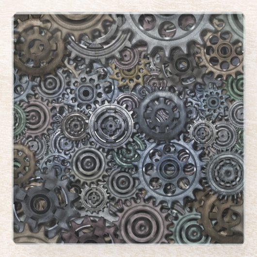 ギアとコグ ガラスコースター (正面)