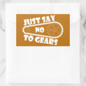 ギアにノーと言う 長方形シール (バッグ)