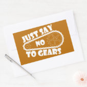 ギアにノーと言う 長方形シール (封筒)