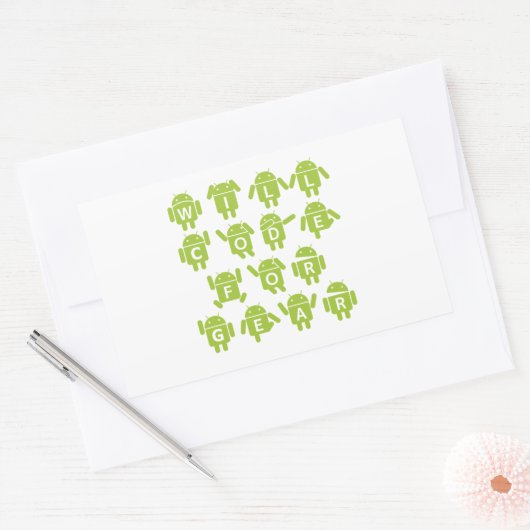 ギアのコード(Bugdroid Software Developer) 長方形シール (封筒)