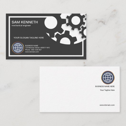 ギアの設計のシンプルで明白な円 名刺 (正面/裏面)