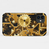 ギアの金ゴールドの時計のグランジなSteampunkのオフィスの運命 Case-Mate iPhoneケース (裏面(横))