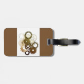 ギアの革バンドが付いているモダンなブラウンの荷物のラベル ラゲッジタグ (裏面横)