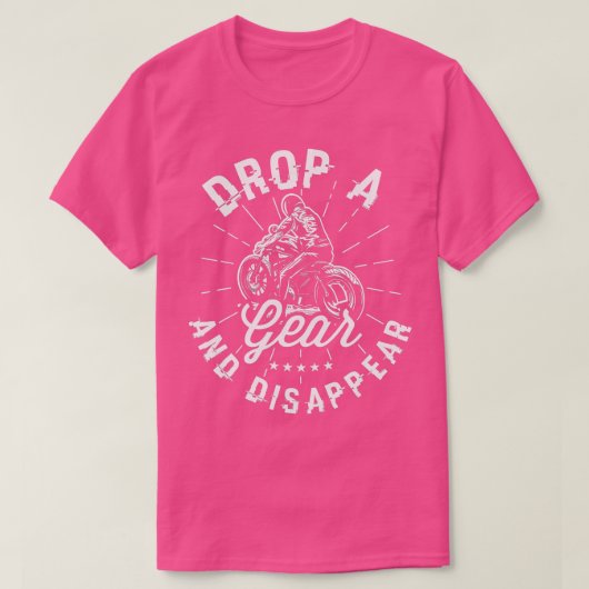 ギアを落として消えるオートバイの贈り物F Tシャツ (デザイン正面)