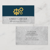 ギアアイコンヴィンテージテクスチャの背景 名刺 (正面/裏面)