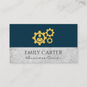 ギアアイコンヴィンテージテクスチャの背景 名刺 (正面)