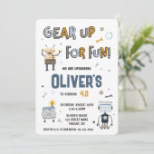 ギアアップおもしろいロボットキャラクター誕生日パーティー 招待状 (スタンド正面)