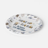 ギアアップ用おもしろいロボットキッズハッピーバースデー ペーパープレート (アングル)