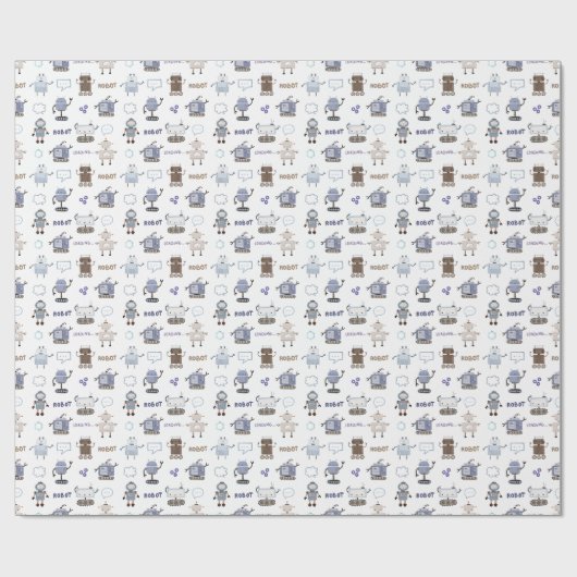 ギアアップ用おもしろいロボットキッズハッピーバースデー ラッピングペーパー (フラット)