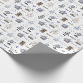 ギアアップ用おもしろいロボットキッズハッピーバースデー ラッピングペーパー (角)