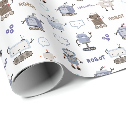 ギアアップ用おもしろいロボットキッズハッピーバースデー ラッピングペーパー (ロールコーナー)