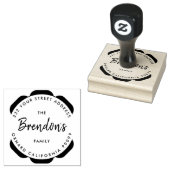 ギアシンボル円 – カスタムファミリ名 ラバースタンプ (押印)