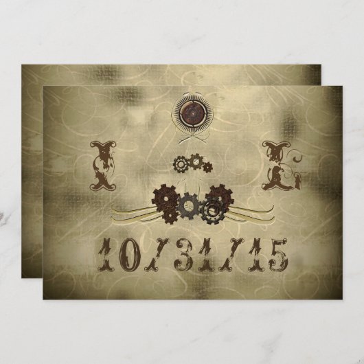 ギアスエレガントテームパンク結婚式招待状 招待状 (正面/裏面)