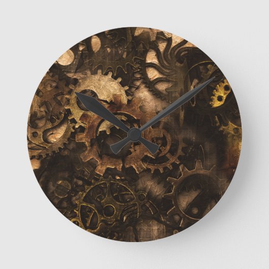 ギアチェンジャ – スチームパンクギア&コグ ラウンド壁時計 (正面)
