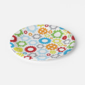 ギアデザイン紙プレート |ナットとボルトロボット ペーパープレート (アングル)