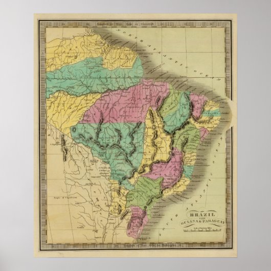 ギアナとパラグアイを持つブラジル ポスター (正面)