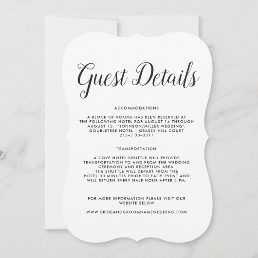 ギアナへようこそ | 結婚式の目的地 カスタム 招待状 (裏面)