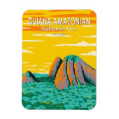ギアナアマゾニア国立公園ヴィンテージはがき マグネット (縦)