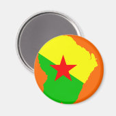 ギアナフランスの国旗の地図 マグネット (正面/裏面)