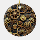 ギアパターンのクリスマスオーナメント セラミックオーナメント (裏面)