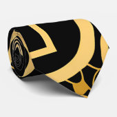 ギアブラック金ゴールド単色パターン ネクタイ (ロール)