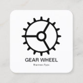 ギアホイール01 - 白地に黒 スクエア名刺 (正面)