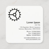 ギアホイール01 - 白地に黒 スクエア名刺 (裏面)