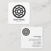 ギアホイール03 – 黒(白) スクエア名刺 (正面/裏面)