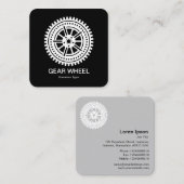 ギアホイール04 – 白（黒） スクエア名刺 (正面/裏面)