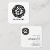 ギアホイール04 – 黒(白) スクエア名刺 (正面/裏面)