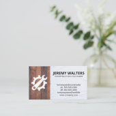 ギアレンチロゴ |木材の背景 名刺 (スタンド正面)