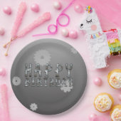 ギアロボット未来的クールおもしろい誕生会 ペーパープレート (パーティー)