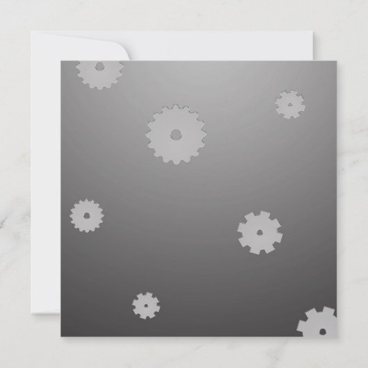 ギアロボット未来的クールおもしろい誕生会 招待状 (裏面)